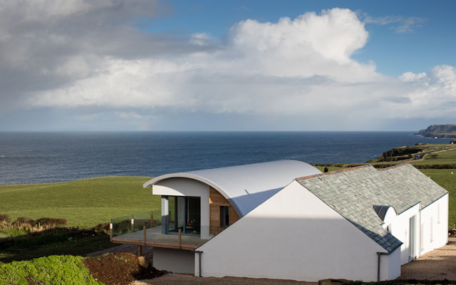 View towards the sea beyond blacksmith's forge