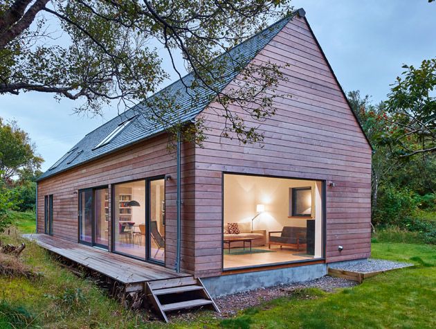 Heb Homes self-build kit home clad in a Siberian larch rainscreen