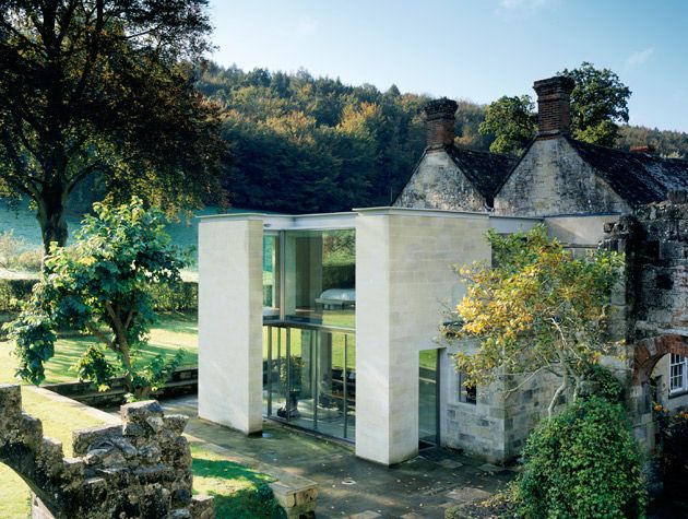 White house with glass doors -eric-parry-architects-home-improvements-granddesigns.com