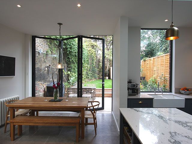 Bifolding Doors and Aluminium Casement Window IQ Glass at a house on Hatcham Park Road by IQ Glass