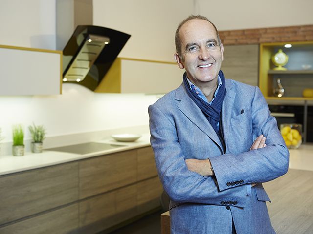 Kevin McCloud in a kitchen