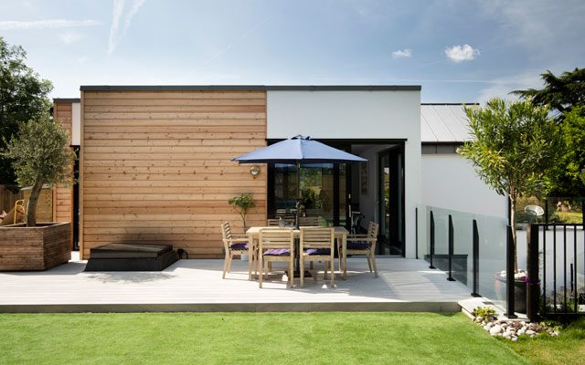 Entrance to the healthy house with small patio area