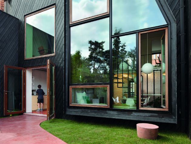 BSW Timber Grand Designs February 2019 Advertorial Home Windows Timber Cladding Dark Black Garden View