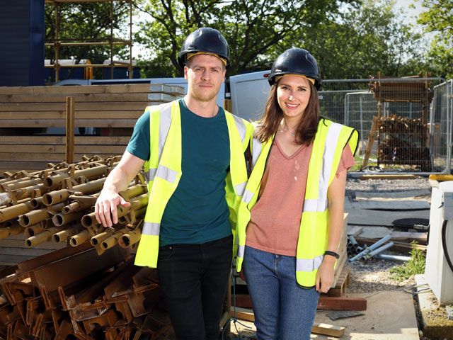 Peter and Roxie who built the box house on plot 3 on Grand Designs the street on channel 4 and hosted by Kevin McCloud 