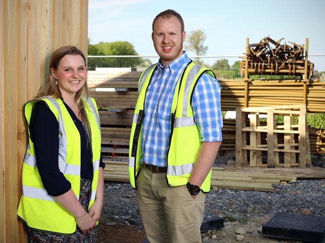 jack and hannah from episode 2 grand designs: the street on channel 4 April 2019, hosted by Kevin McCloud