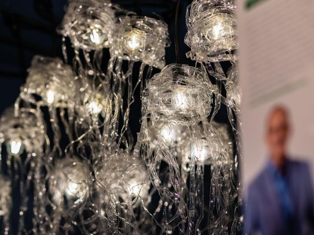 plastic lighting - one of kevin mccloud's green heroes at grand designs live birmingham in October 2017 