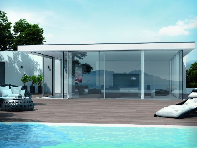 schueco grand designs june 2019 advertorial house pool blue windows