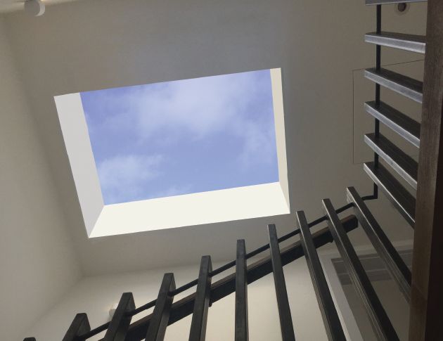 The Rooflight Co Grand Designs June 2019 Advertorial Staircase view sqaure roof light copy