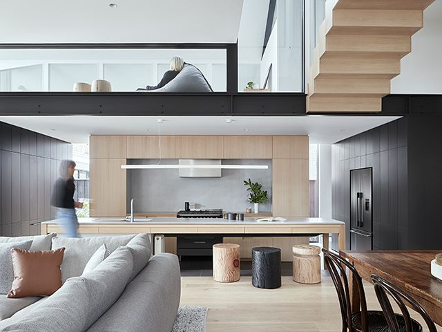 whiting architects melbourne home kitchen extension living areas open plan high ceilings - granddesigns 