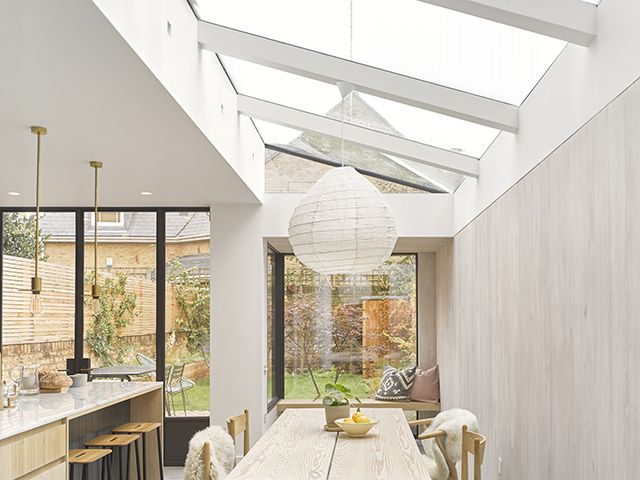iq glass roof light on angled side return extension - goodhomesmagazine.com