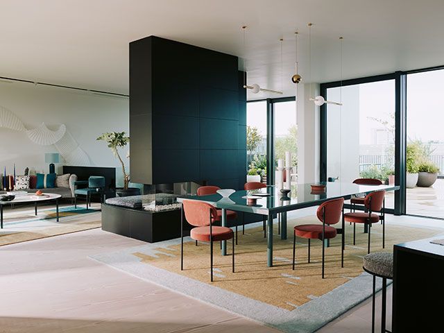 Television centre converted apartment living and dining room - granddesigns 