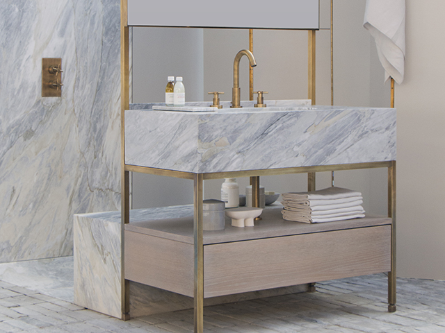 Porter marble and brass Clyde Freestanding Vanity in bathroom - home improvements - grand designs.jpg