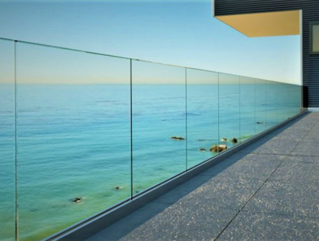 glass balcony overlooking the sea