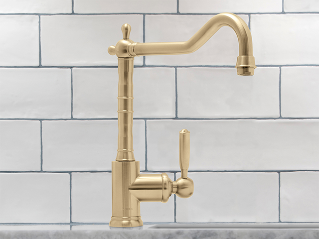 brass kitchen tap - kitchen tap design trends for 2020 - home improvements - granddesignsmagazine.com