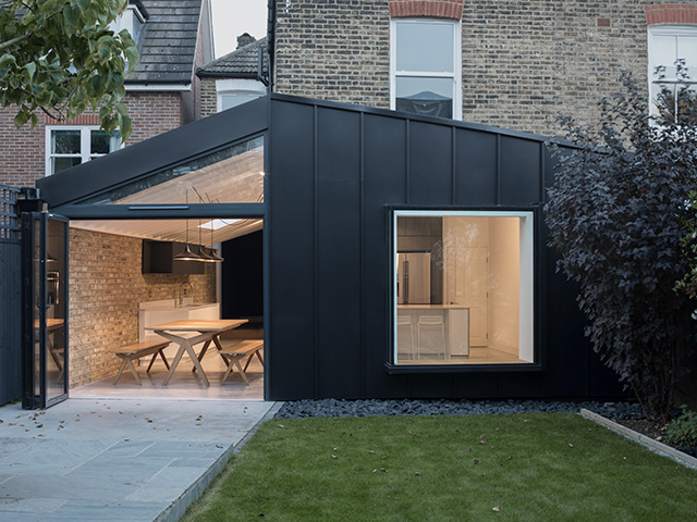 Proctor and Shaw Architects folded house dark clad exterior extension - grand designs