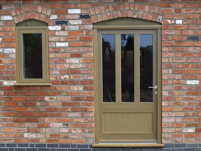 traditional front door with glass panes - self build - grand designs
