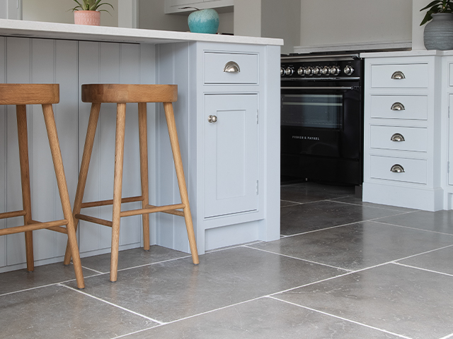 tradtitional limestone flooring in a classic kitchen - home improvements - granddesignsmagazine.com