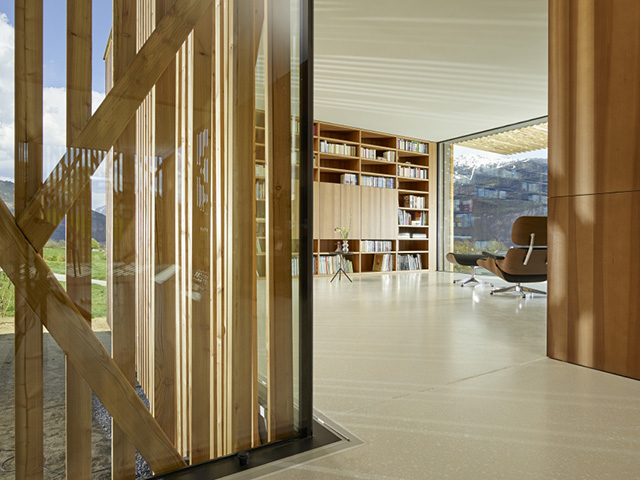 tempesta tramparulo interior of clad building in swiss alps - grand designs - self build