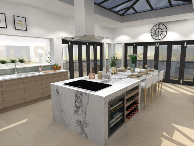 modern kitchen with marble island copy copy copy