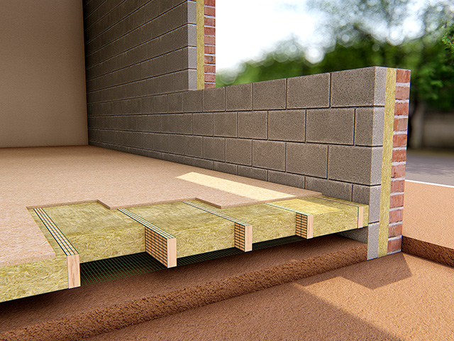 Thermal Floor Suspended Timber Ground Floor with rockwool insulation - green homes grant - grand designs 