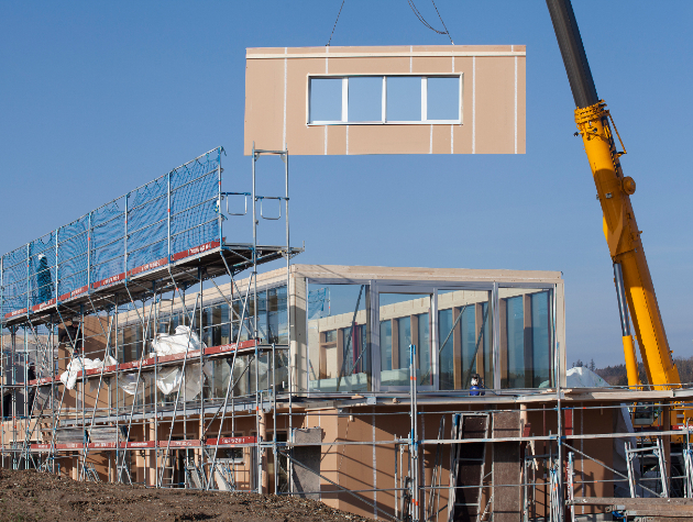 prefabricated building under construction