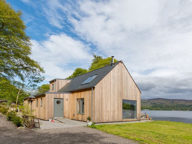 Exterior of detached house built with Structurally Insulated Panels (SIPS)