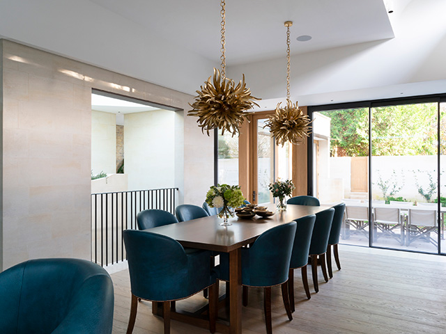 grand designs cemetery house interior design - dining room