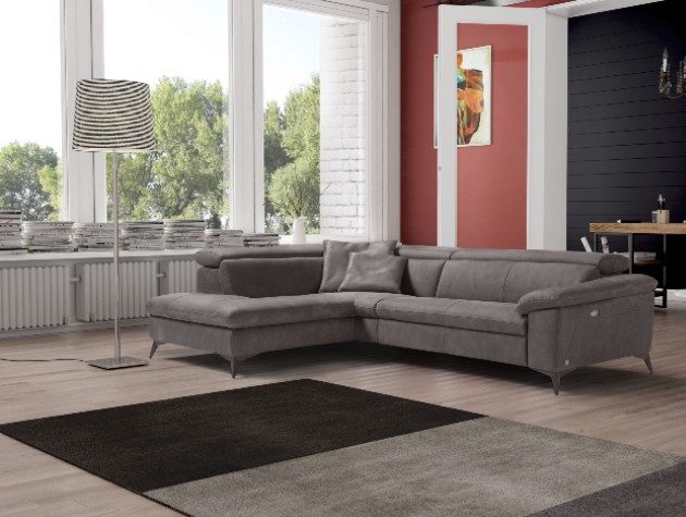 large living room with wooden floor large windows and mole brown Ego Italiano Martine London sofa