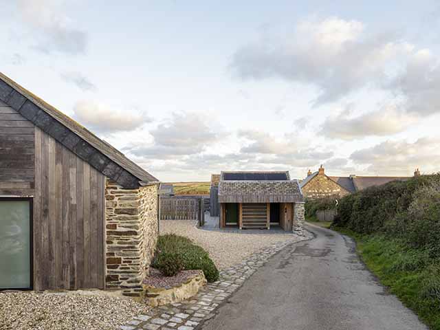 Architect Charlie Luxton project with gravel driveway at St Eval, Cornwall.