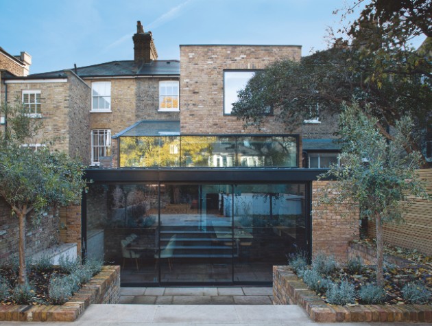 rear of Victorian home with new extension