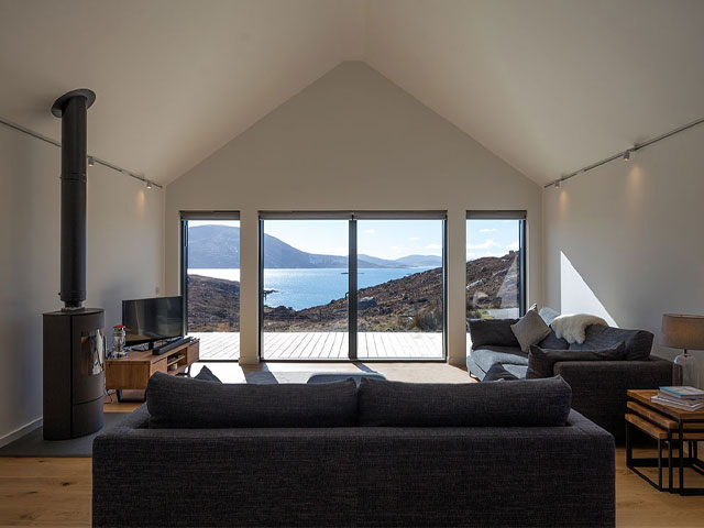 Porteous Architecture transformed Cliasmol Primary School in the Hebrides into a two-bedroom holiday home with views over Loch a Siar. Photo: John Maher Photography