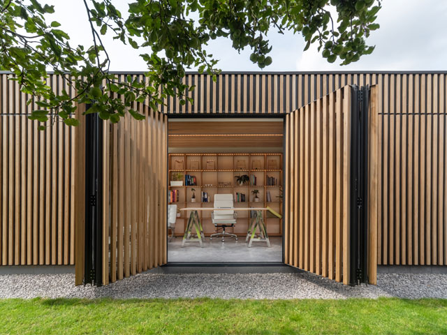 Home office by NCA Architects, Doncaster, converted from a garage, costing £48,000 (n-c-a.co.uk)