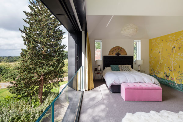 Main bedroom in the Grand Designs Horsham house