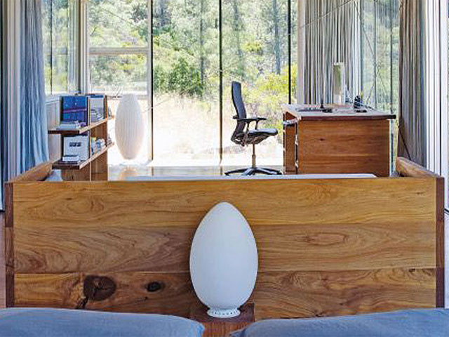 Home interior egg light wooden desk