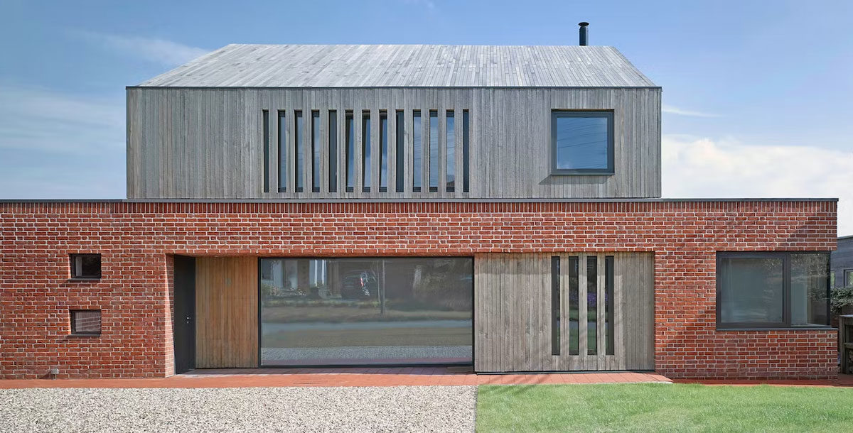 Brick and timber self-build house