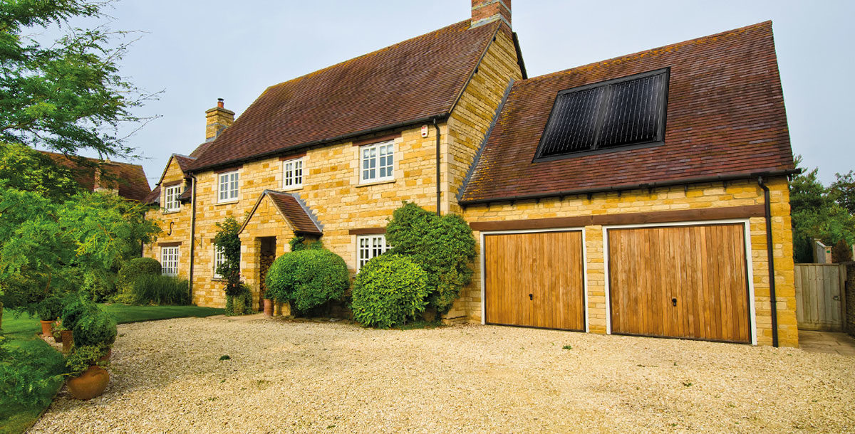 solar panels on a detached house
