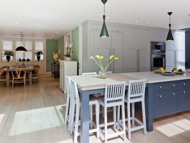 A basement extension in Kensington created a huge kitchen with courtyard garden