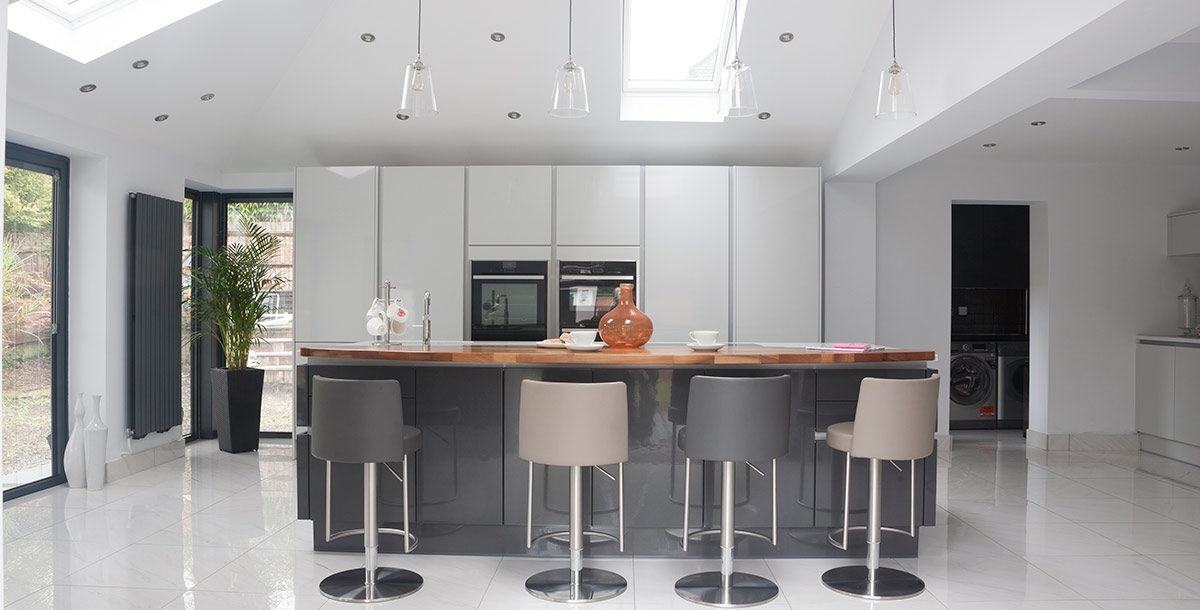 Masterclass Lumina kitchen in a contemporary kitchen extension