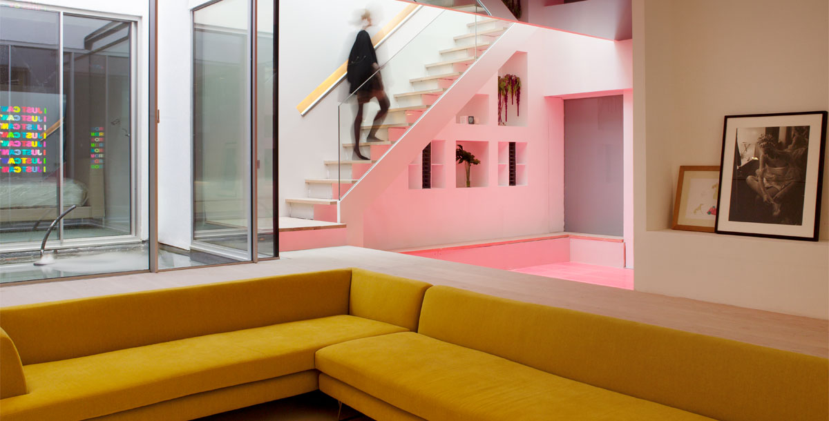 The Kensington mews house from Grand Designs is full of colour