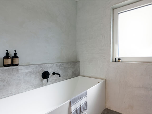 The bathroom in Joe and Lina's Passivhaus