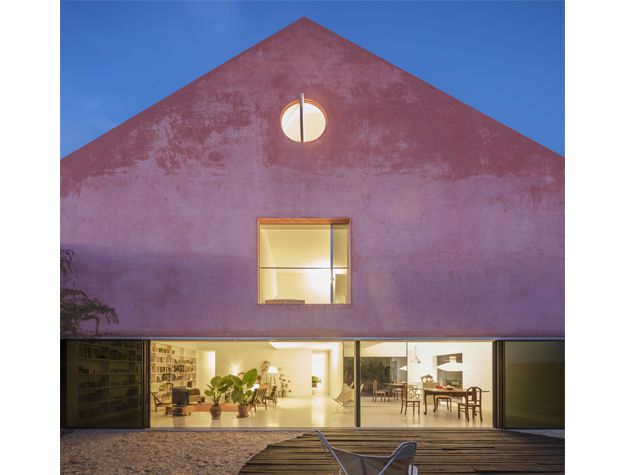 terracotta pentagon shaped converted building 20th century winery