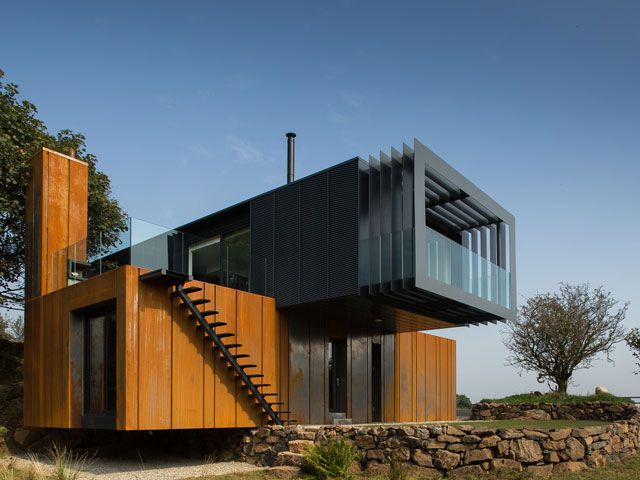 A house built out of shipping containers in County Londonderry in Northern Ireland, photo by Aiden Monaghan