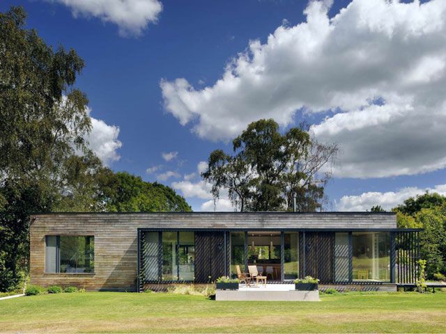exterior of bungalow size house in new forest by PAD studio architects