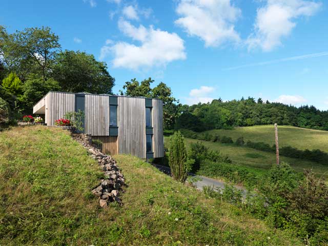 Malvern timber clad self build home as featured on grand designs tv show on Channel 4 and hosted by Kevin McCloud