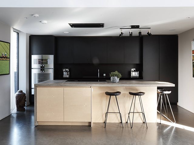 finch london concrete worktop with plywood kitchen island - home improvement - granddesigns 