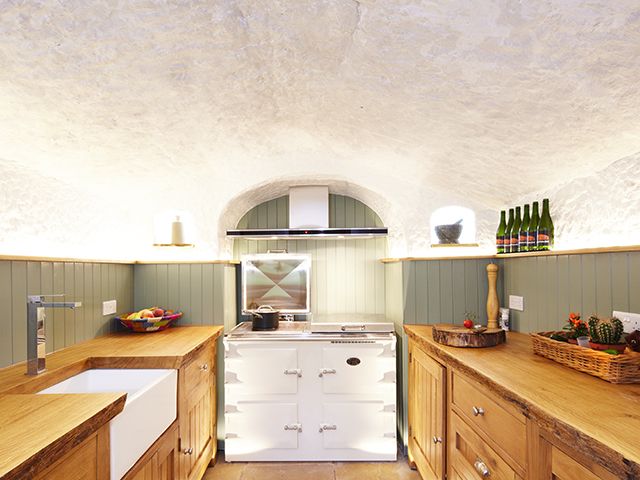 the kitchen in the grand designs rockhouse 