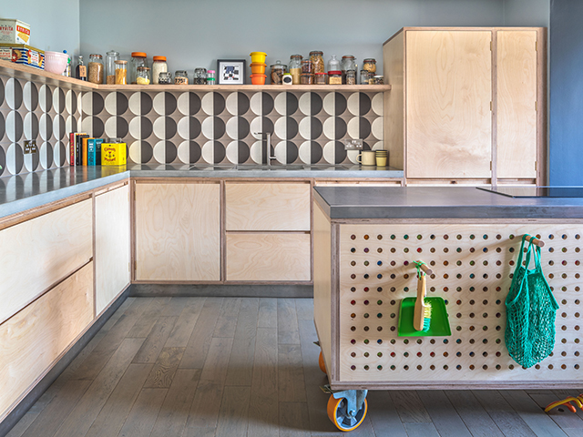 sustainable kitchens pegboard plywood kitchen - home improvement - granddesigns 