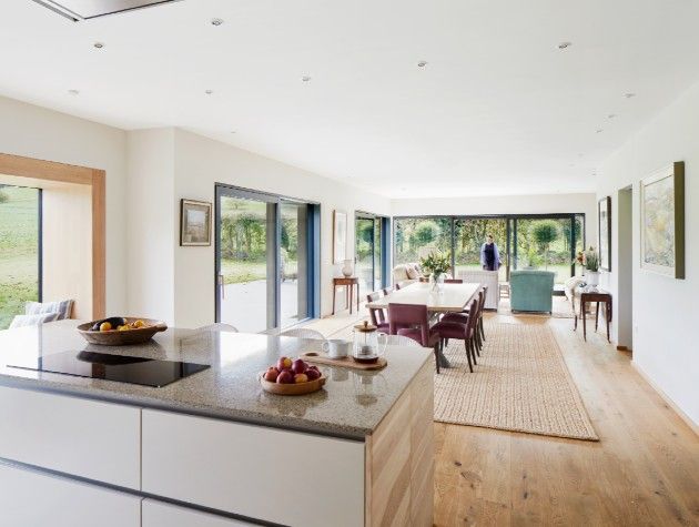 Interior dining room a timber framed house