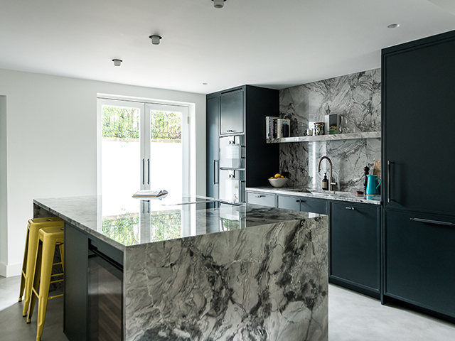 marble island - explore the modern kitchen of this basement townhouse - self build homes - granddesignsmagazine.com