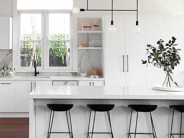 white and black kitchen - kitchen renovation: what to know about electrical safety